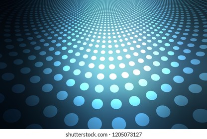 Dark BLUE vector texture with disks. Blurred bubbles on abstract background with colorful gradient. Pattern can be used for ads, leaflets.