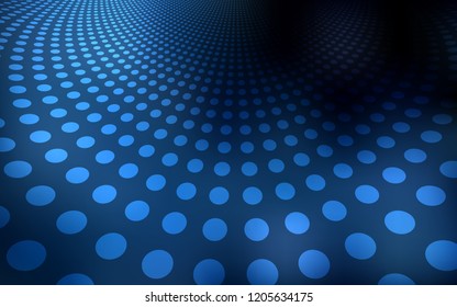 Dark BLUE vector texture with disks. Glitter abstract illustration with blurred drops of rain. Completely new template for your brand book.