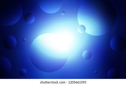 Dark BLUE vector texture with disks. Blurred decorative design in abstract style with bubbles. Pattern can be used as texture of wallpapers.