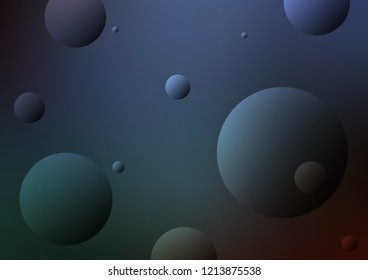 Dark BLUE vector texture with disks. Abstract illustration with colored bubbles in nature style. Completely new template for your brand book.
