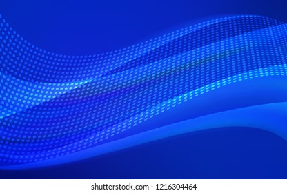 Dark BLUE vector texture with disks, lines. Illustration with set of colorful abstract circles and lines. Trendy design for wallpaper, fabric makers.