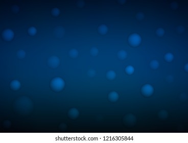 Dark BLUE vector texture with disks. Illustration with set of shining colorful abstract circles. Beautiful design for your business natural advert.