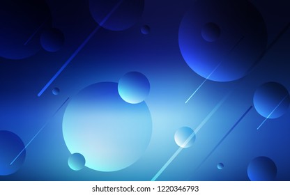 Dark BLUE vector texture with disks. Glitter abstract illustration with blurred drops of rain. Beautiful design for your business advert.