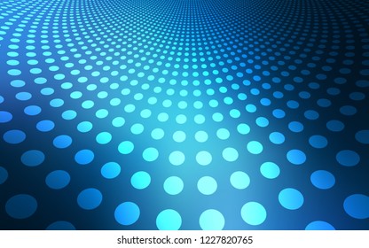 Dark BLUE vector texture with disks. Modern abstract illustration with colorful water drops. Pattern can be used for ads, leaflets.