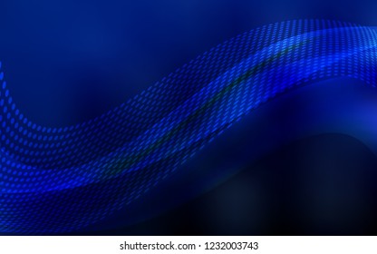 Dark BLUE vector texture with disks, lines. Design with connection of dots and lines on colorful background. Pattern for ads, leaflets.