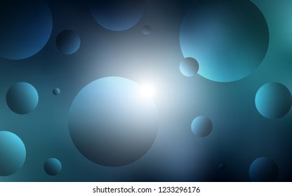 Dark BLUE vector texture with disks. Modern abstract illustration with colorful water drops. Completely new template for your brand book.