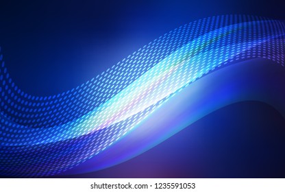 Dark BLUE vector texture with disks, lines. Abstract illustration with colorful discs and triangles. New template for your brand book.