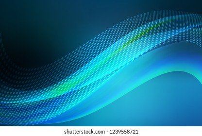 Dark BLUE vector texture with disks, lines. Decorative design in abstract style with triangle structure. Design for your business advert.