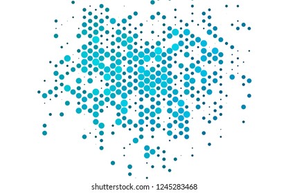 Dark BLUE vector texture with disks. Colorful illustration with blurred circles in nature style. Template for your brand book.