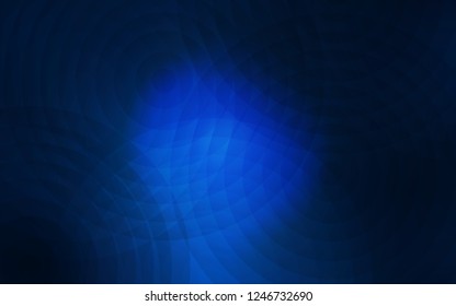 Dark BLUE vector texture with disks. Glitter abstract illustration with blurred drops of rain. Completely new template for your brand book.