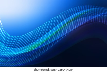 Dark BLUE vector texture with disks, lines. Abstract illustration with colorful discs and triangles. Pattern for futuristic ad, booklets.