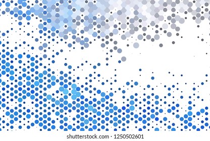 Dark BLUE vector texture with disks. Abstract illustration with colored bubbles in nature style. Template for your brand book.