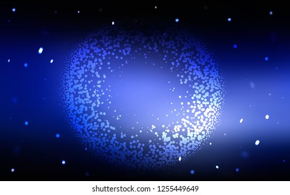 Dark BLUE vector texture with disks. Beautiful colored illustration with blurred circles in nature style. Pattern for beautiful websites.