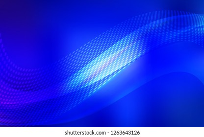 Dark BLUE vector texture with disks, lines. Illustration with set of colorful abstract circles and lines. Design for your business advert.