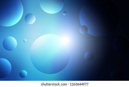 Dark BLUE vector texture with disks. Modern abstract illustration with colorful water drops. Completely new template for your brand book.