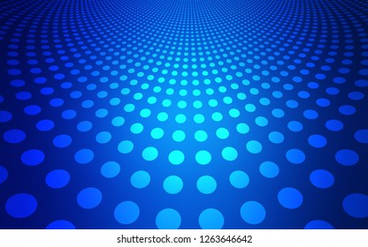 Dark BLUE vector texture with disks. Blurred decorative design in abstract style with bubbles. Pattern can be used for ads, leaflets.