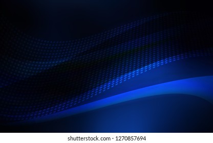 Dark BLUE vector texture with disks, lines. Decorative design in abstract style with triangle structure. Design for textile, fabric, wallpapers.