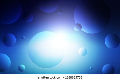 Dark BLUE vector texture with disks. Abstract illustration with colored bubbles in nature style. Pattern can be used for ads, leaflets.