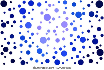 DARK BLUE vector  texture with disks. Illustration with set of shining colorful abstract circles. New template for your brand book.