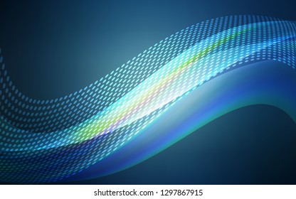 Dark BLUE vector texture with disks, lines. Modern abstract colorful illustration with spheres and lines. Design for poster, banner of websites.