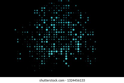 Dark BLUE vector texture with disks. Glitter abstract illustration with blurred drops of rain. Pattern for ads, leaflets.