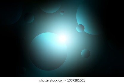 Dark BLUE vector texture with disks. Blurred decorative design in abstract style with bubbles. Beautiful design for your business advert.