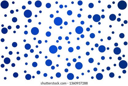 DARK BLUE vector  texture with disks. Abstract illustration with colored bubbles in nature style. Pattern for beautiful websites.