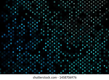 Dark BLUE vector texture with disks. Illustration with set of shining colorful abstract circles. Completely new template for your brand book.