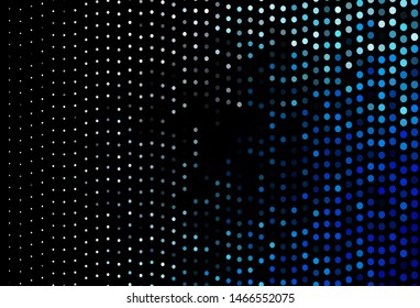 Dark BLUE vector texture with disks. Beautiful colored illustration with blurred circles in nature style. Design for posters, banners.