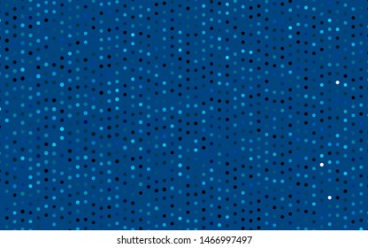 Dark BLUE vector texture with disks. Modern abstract illustration with colorful water drops. Design for posters, banners.