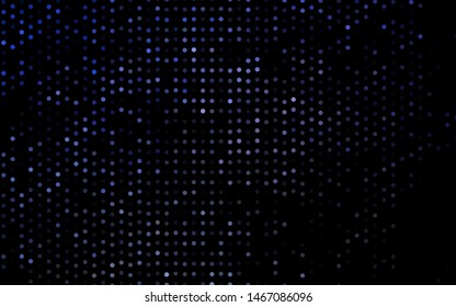 Dark BLUE vector texture with disks. Blurred bubbles on abstract background with colorful gradient. Design for business adverts.