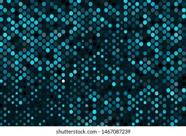 Dark BLUE vector texture with disks. Blurred bubbles on abstract background with colorful gradient. Template for your brand book.