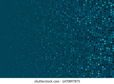Dark BLUE vector texture with disks. Glitter abstract illustration with blurred drops of rain. Template for your brand book.