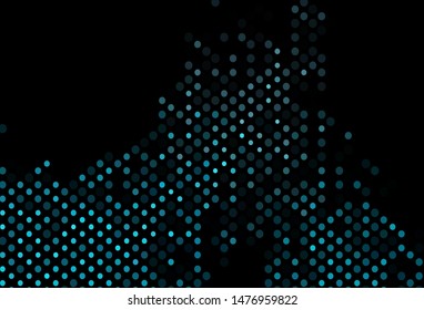 Dark BLUE vector texture with disks. Blurred bubbles on abstract background with colorful gradient. Template for your brand book.