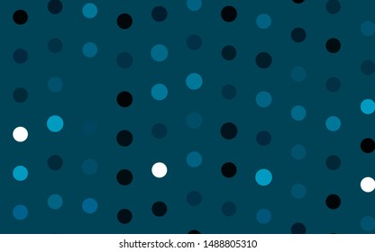 Dark BLUE vector texture with disks. Abstract illustration with colored bubbles in nature style. Template for your brand book.
