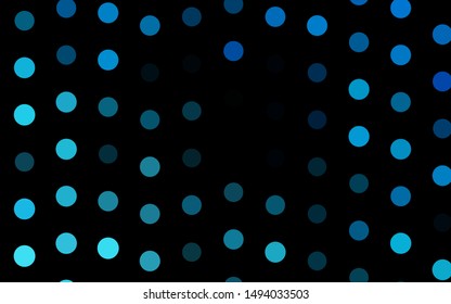 Dark BLUE vector texture with disks. Modern abstract illustration with colorful water drops. Design for business adverts.