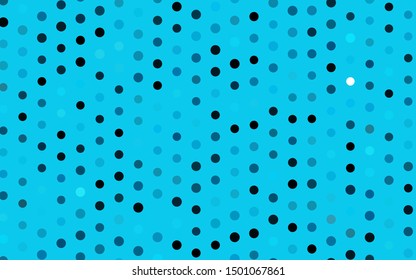 Dark BLUE vector texture with disks. Glitter abstract illustration with blurred drops of rain. Pattern for beautiful websites.