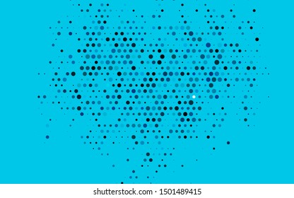Dark BLUE vector texture with disks. Glitter abstract illustration with blurred drops of rain. Design for business adverts.