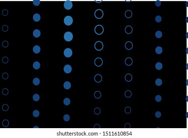 Dark BLUE vector texture with disks. Glitter abstract illustration with blurred drops of rain. Completely new template for your brand book.