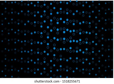 Dark BLUE vector texture with disks. Beautiful colored illustration with blurred circles in nature style. Design for posters, banners.