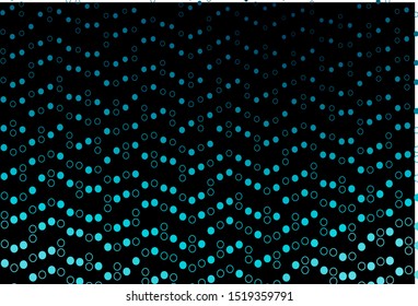Dark BLUE vector texture with disks. Abstract illustration with colored bubbles in nature style. Template for your brand book.