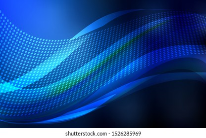 Dark BLUE vector texture with disks, lines. Illustration with set of colorful abstract circles and lines. Pattern for trendy fabric, wallpapers.