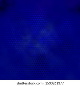 Dark BLUE vector texture with disks. Illustration with set of shining colorful abstract spheres. Design for your commercials.
