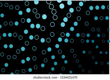 Dark BLUE vector texture with disks. Glitter abstract illustration with blurred drops of rain. Completely new template for your brand book.