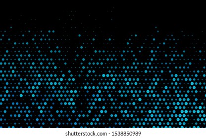 Dark BLUE vector texture with disks. Beautiful colored illustration with blurred circles in nature style. Pattern for ads, booklets.
