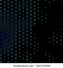 Dark BLUE vector texture with disks. Abstract decorative design in gradient style with bubbles. Pattern for business ads.