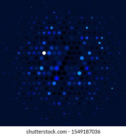 Dark BLUE vector texture with disks. Abstract colorful disks on simple gradient background. Pattern for business ads.