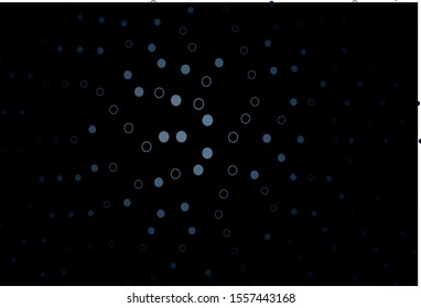 Dark BLUE vector texture with disks. Abstract illustration with colored bubbles in nature style. Design for posters, banners.