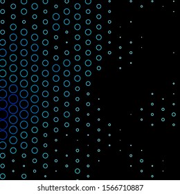 Dark BLUE vector texture with disks. Abstract decorative design in gradient style with bubbles. Pattern for business ads.