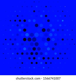 Dark BLUE vector texture with disks. Illustration with set of shining colorful abstract spheres. New template for a brand book.